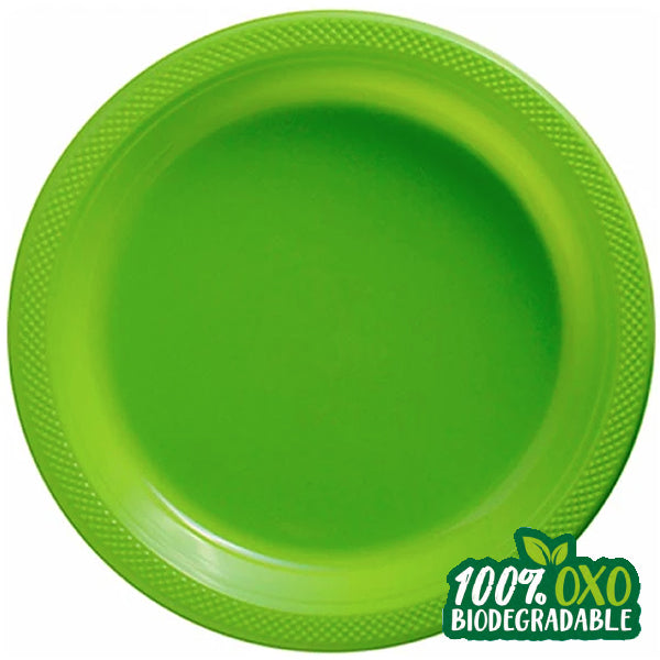 PLATO PLASTICO No. 9 VERDE LIMON