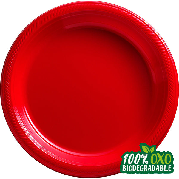 PLATO PLASTICO No. 9 ROJO